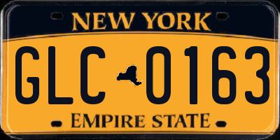 NY license plate GLC0163