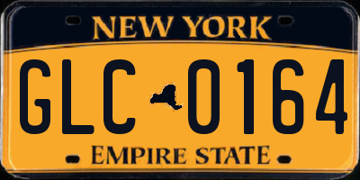 NY license plate GLC0164