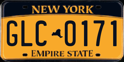 NY license plate GLC0171