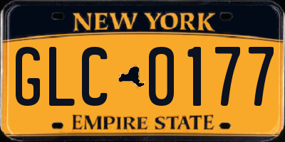 NY license plate GLC0177
