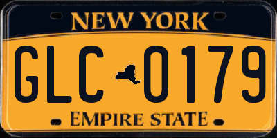 NY license plate GLC0179
