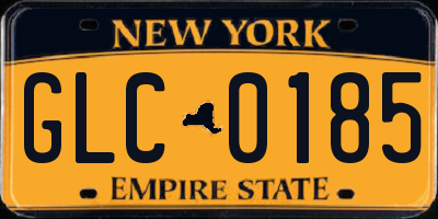 NY license plate GLC0185