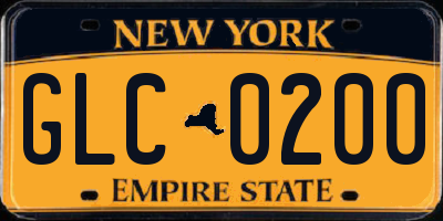 NY license plate GLC0200