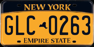 NY license plate GLC0263