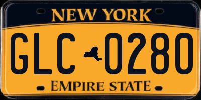 NY license plate GLC0280