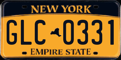 NY license plate GLC0331