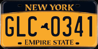 NY license plate GLC0341
