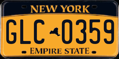 NY license plate GLC0359