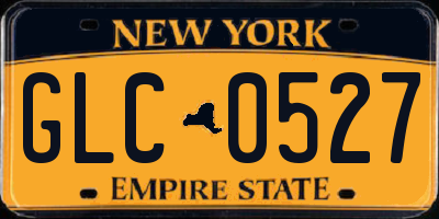 NY license plate GLC0527