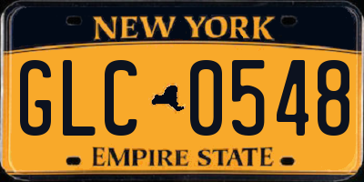 NY license plate GLC0548