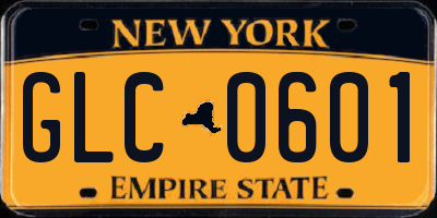 NY license plate GLC0601