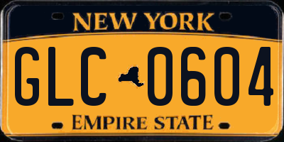 NY license plate GLC0604