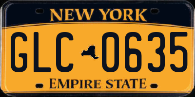 NY license plate GLC0635