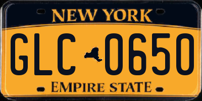 NY license plate GLC0650