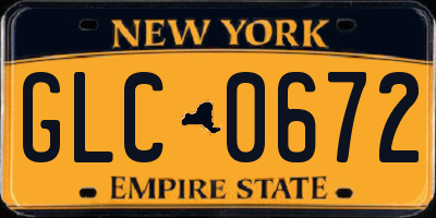 NY license plate GLC0672