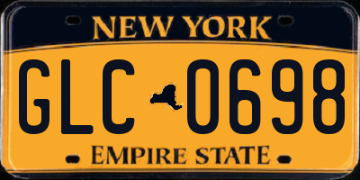 NY license plate GLC0698