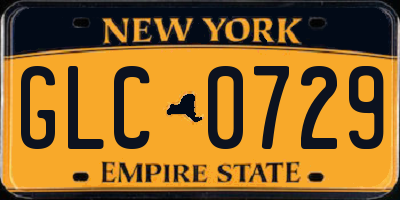 NY license plate GLC0729