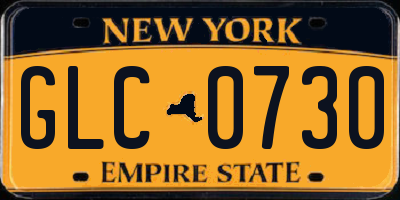 NY license plate GLC0730