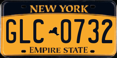NY license plate GLC0732
