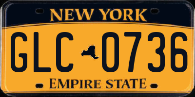 NY license plate GLC0736