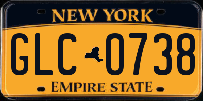 NY license plate GLC0738