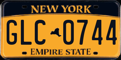NY license plate GLC0744