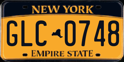 NY license plate GLC0748