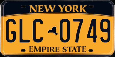 NY license plate GLC0749