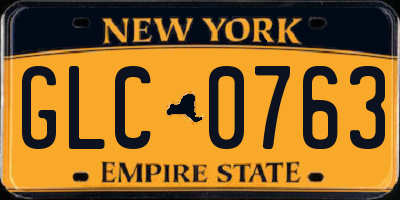 NY license plate GLC0763