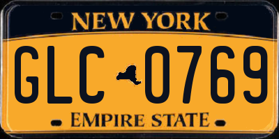 NY license plate GLC0769
