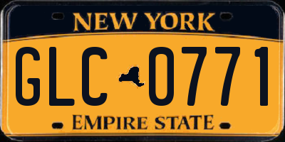 NY license plate GLC0771