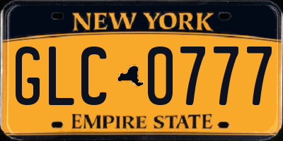 NY license plate GLC0777