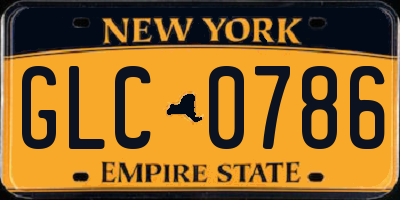 NY license plate GLC0786