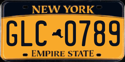 NY license plate GLC0789