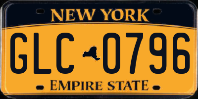 NY license plate GLC0796