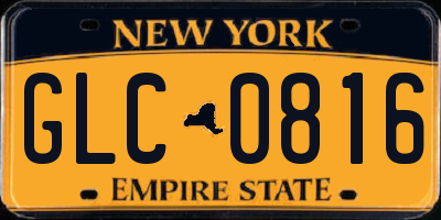 NY license plate GLC0816