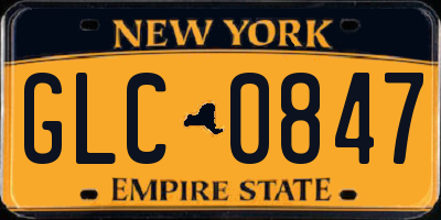 NY license plate GLC0847