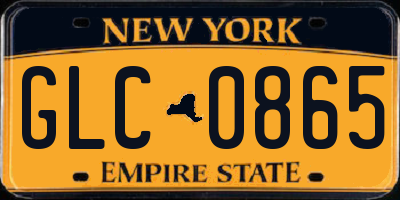 NY license plate GLC0865
