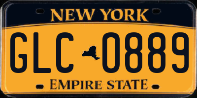 NY license plate GLC0889