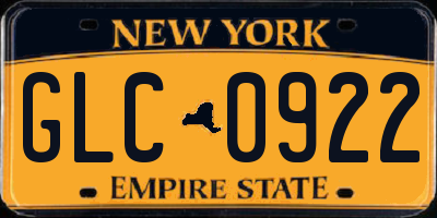 NY license plate GLC0922