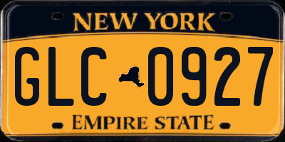 NY license plate GLC0927