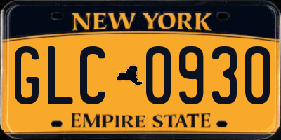 NY license plate GLC0930