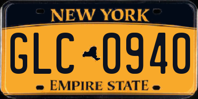 NY license plate GLC0940