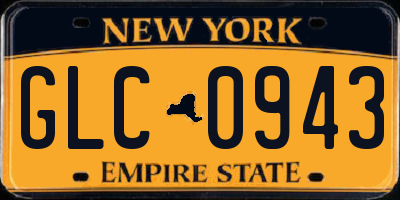 NY license plate GLC0943