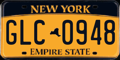 NY license plate GLC0948