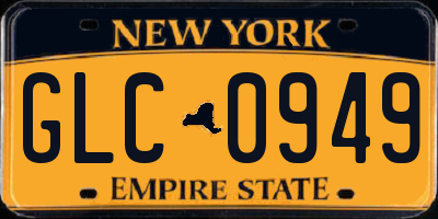 NY license plate GLC0949