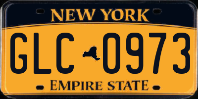 NY license plate GLC0973