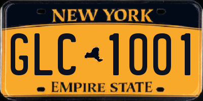 NY license plate GLC1001