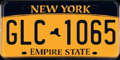 NY license plate GLC1065