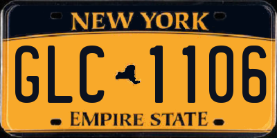 NY license plate GLC1106